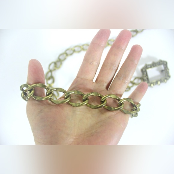 Chunky Gold Metal Chain Belt Solid Brass Eighties - Picture 8 of 8